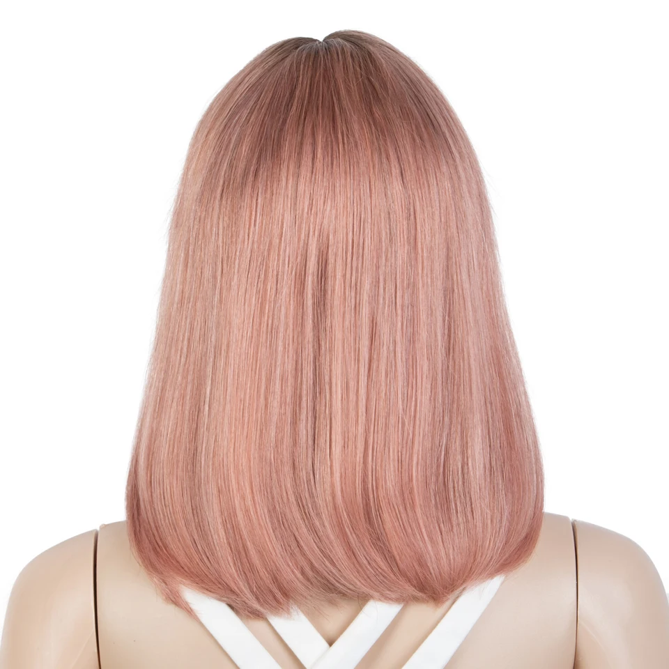 Sleek Short Human Hair Wigs For Women 13X5X2 Straight Bob Lace Front Wig Blonde Pink Red Colored Remy Brazilian Hair Hair Wigs