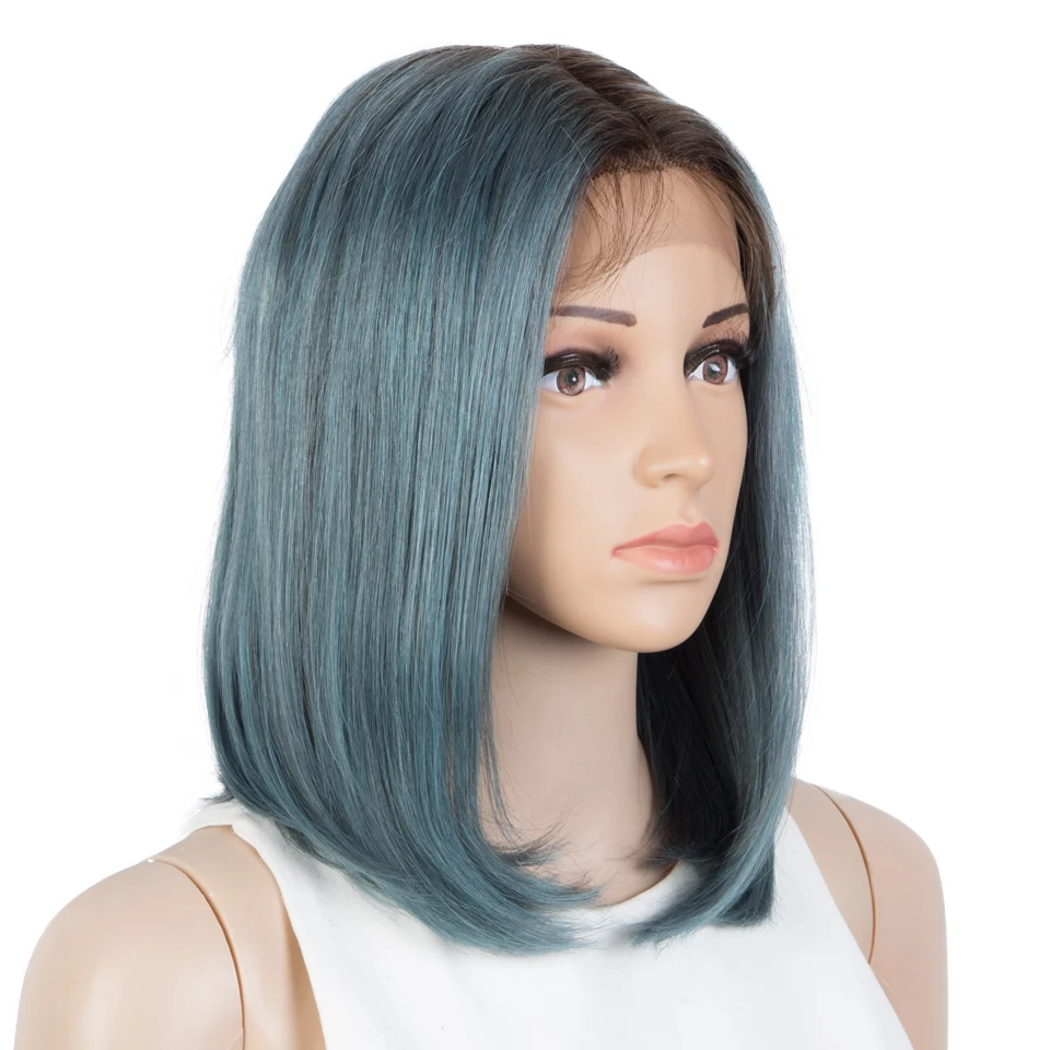 Sleek Short Human Hair Wigs For Women 13X5X2 Straight Bob Lace Front Wig Blonde Pink Red Colored Remy Brazilian Hair Hair Wigs