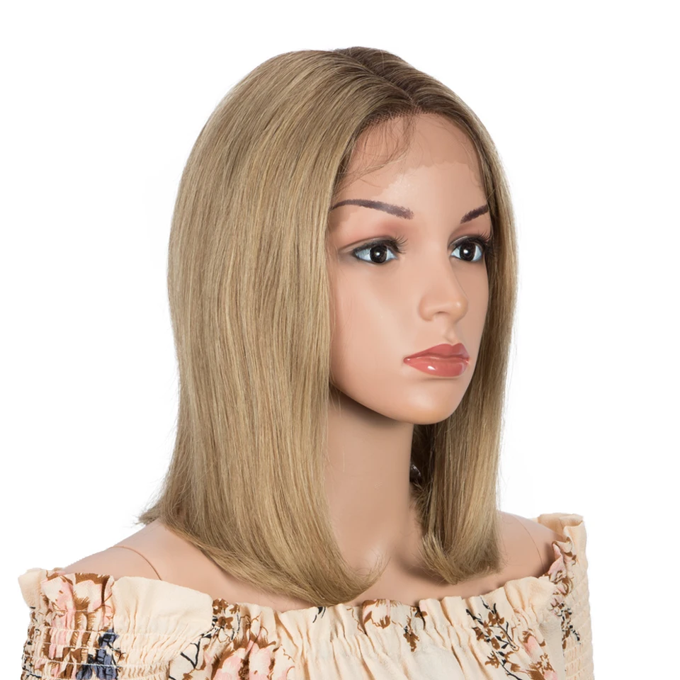 Sleek Short Human Hair Wigs For Women 13X5X2 Straight Bob Lace Front Wig Blonde Pink Red Colored Remy Brazilian Hair Hair Wigs