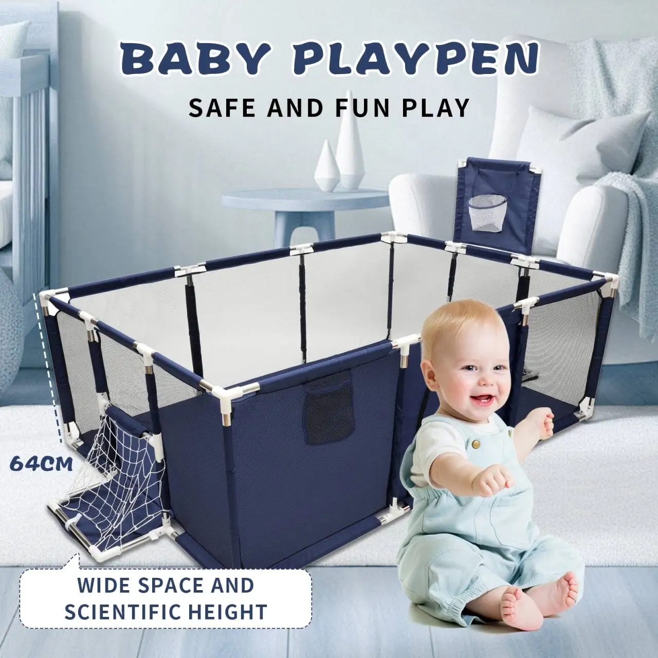 IMBABY Baby Playpen Safety Barrier Fence Larger Children's Playpens Kids Fence Dry Pool For Newborn Playground for Children