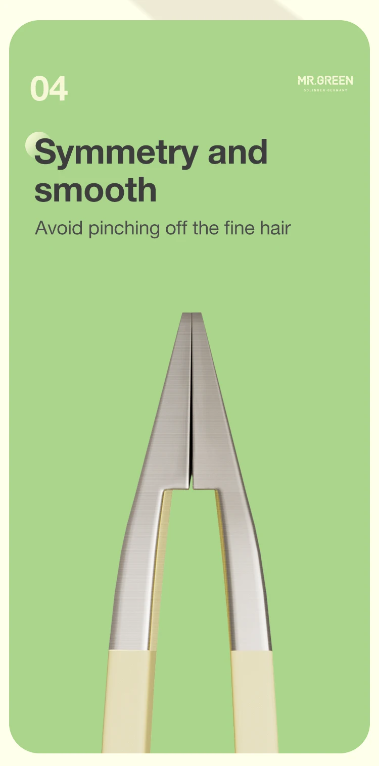 MR.GREEN Curve Handle Eyebrows Tweezers Professional Fine Hairs Puller Makeup Tools Stainless Steel Beauty Clips Removal