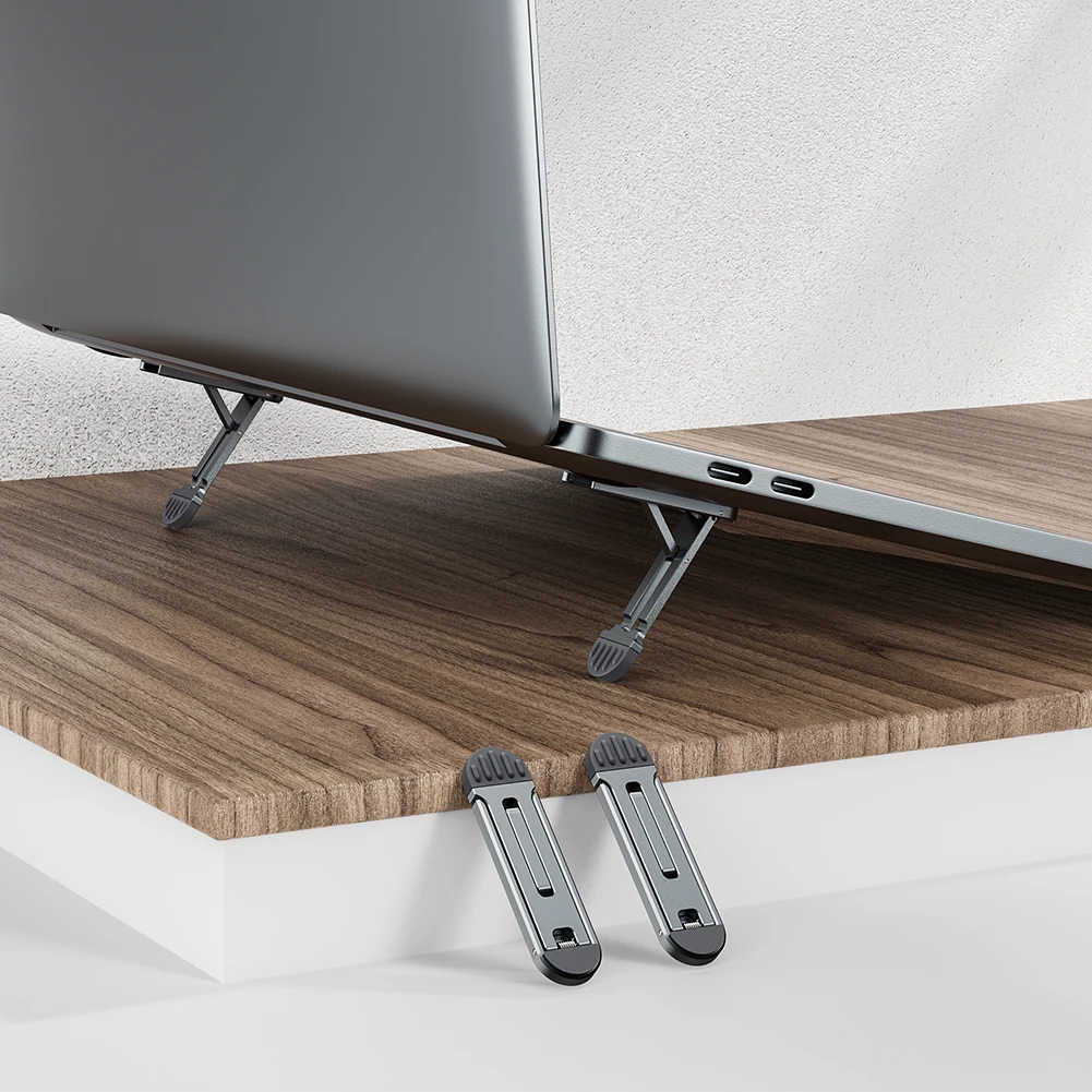Oatsbasf Portable Laptop Holder Invisible Adhesive Non-slip Notebook Stand For Macbook Pro Air iPad Lenovo PC Cooling Tablet Leg