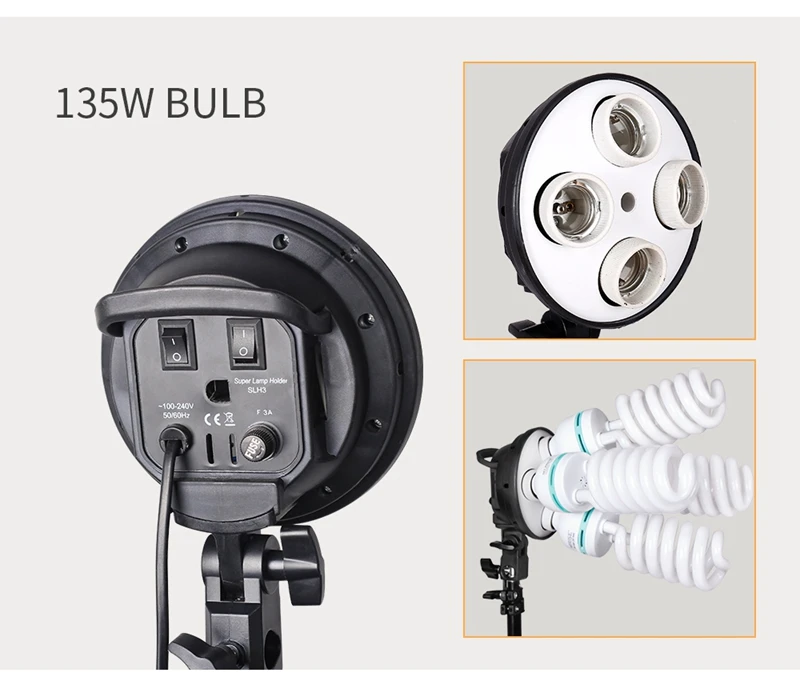 SH 50x70CM Four Lamp Softbox Kit Photographic Lighting With 8pcs Bulb Soft Box Photographic Lightings Camera Photo Accessories