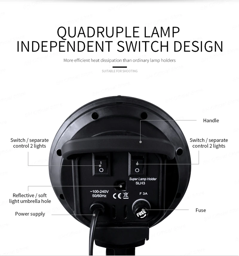 SH 50x70CM Four Lamp Softbox Kit Photographic Lighting With 8pcs Bulb Soft Box Photographic Lightings Camera Photo Accessories