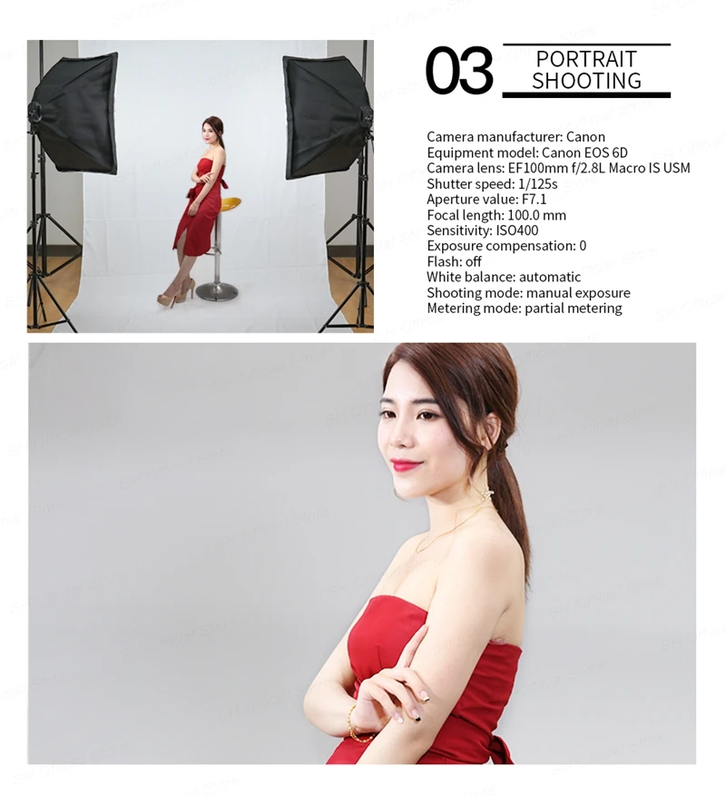 SH 50x70CM Four Lamp Softbox Kit Photographic Lighting With 8pcs Bulb Soft Box Photographic Lightings Camera Photo Accessories