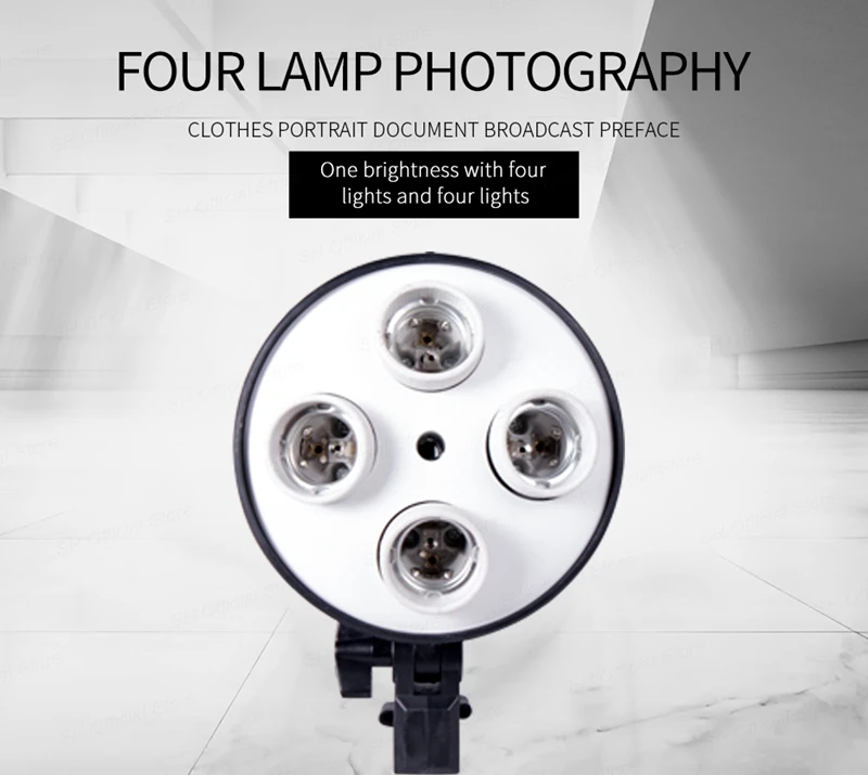 SH 50x70CM Four Lamp Softbox Kit Photographic Lighting With 8pcs Bulb Soft Box Photographic Lightings Camera Photo Accessories