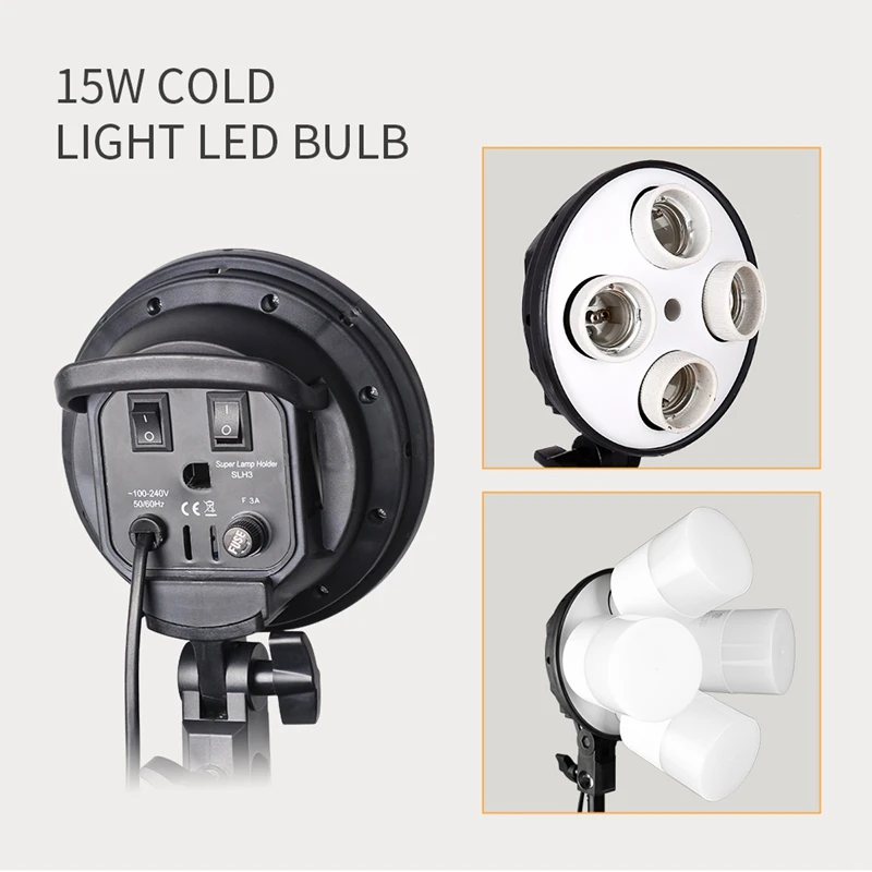 SH 50x70CM Four Lamp Softbox Kit Photographic Lighting With 8pcs Bulb Soft Box Photographic Lightings Camera Photo Accessories