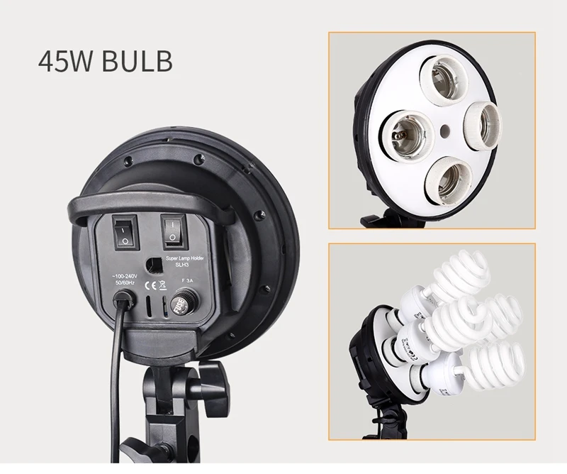 SH 50x70CM Four Lamp Softbox Kit Photographic Lighting With 8pcs Bulb Soft Box Photographic Lightings Camera Photo Accessories