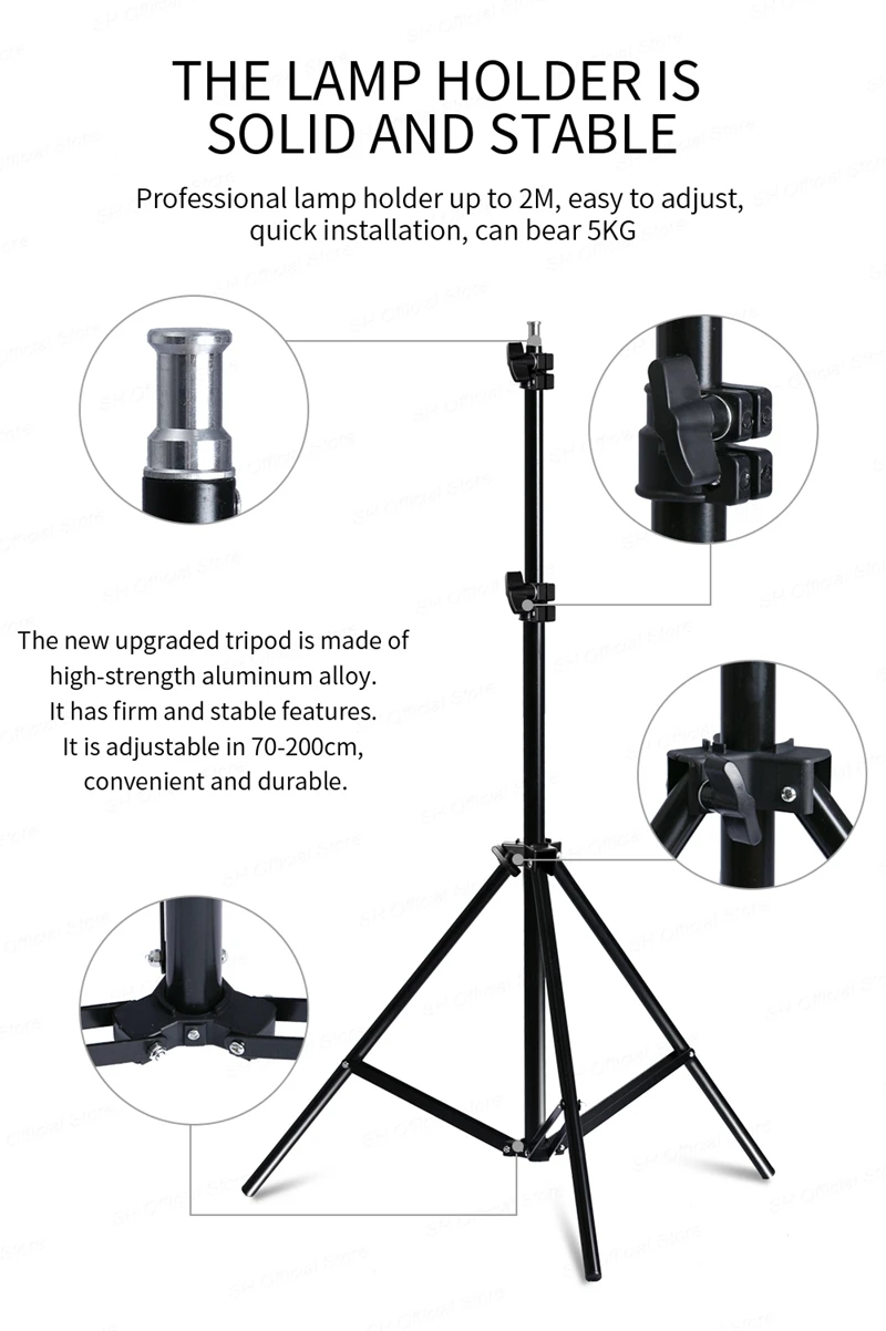 SH 50x70CM Four Lamp Softbox Kit Photographic Lighting With 8pcs Bulb Soft Box Photographic Lightings Camera Photo Accessories