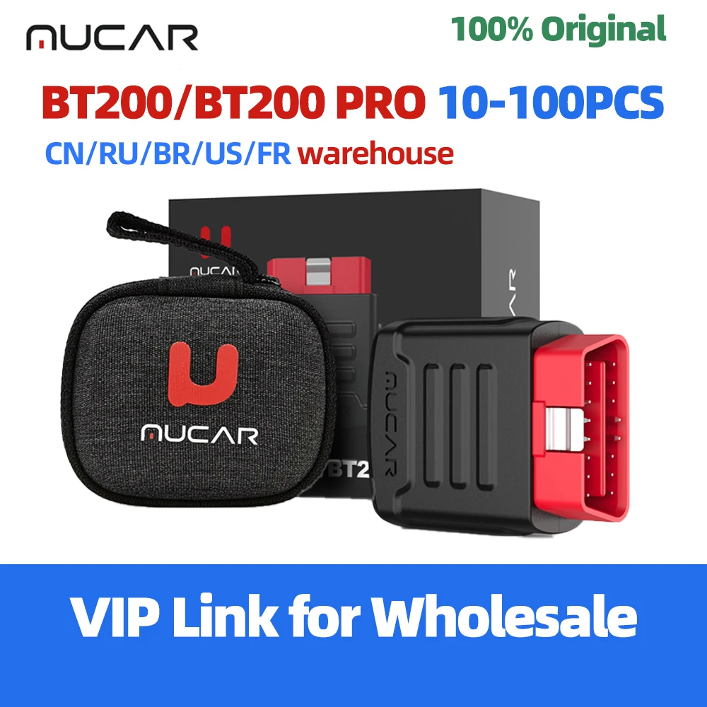 10PCS MUCAR BT200/BT200 PRO OBD2 Code Reader Diagnostice Tools OBD2 Scanner Diagnose All Car Systems Buletooth Scan Tools