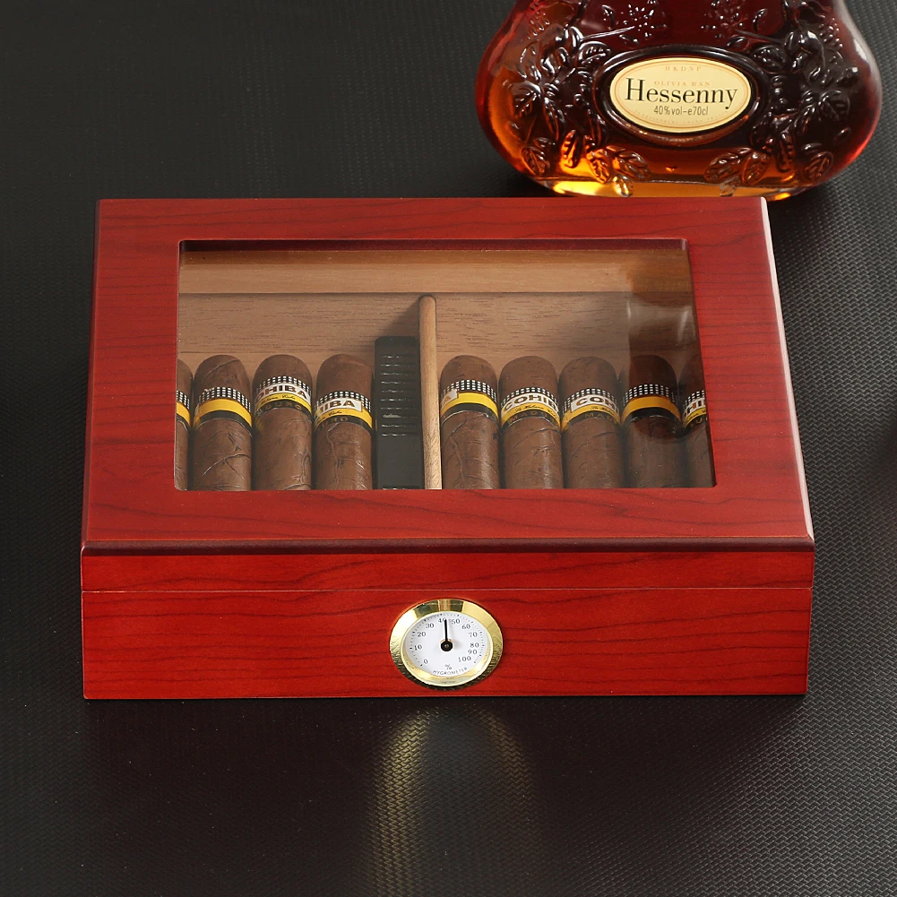 Charuto Cedar Wood Travel Humidor Puro Box Cigar Case W/ Hygrometer Humidifier Cigar Humidor Box For Cigars