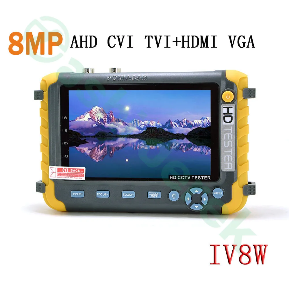 Upgraded IV8W IV8C 5 Inch CCTV Tester Monitor 8MP TVI AHD CVI CVBS Security Camera Tester Support PTZ Audio VGA HDMI Input