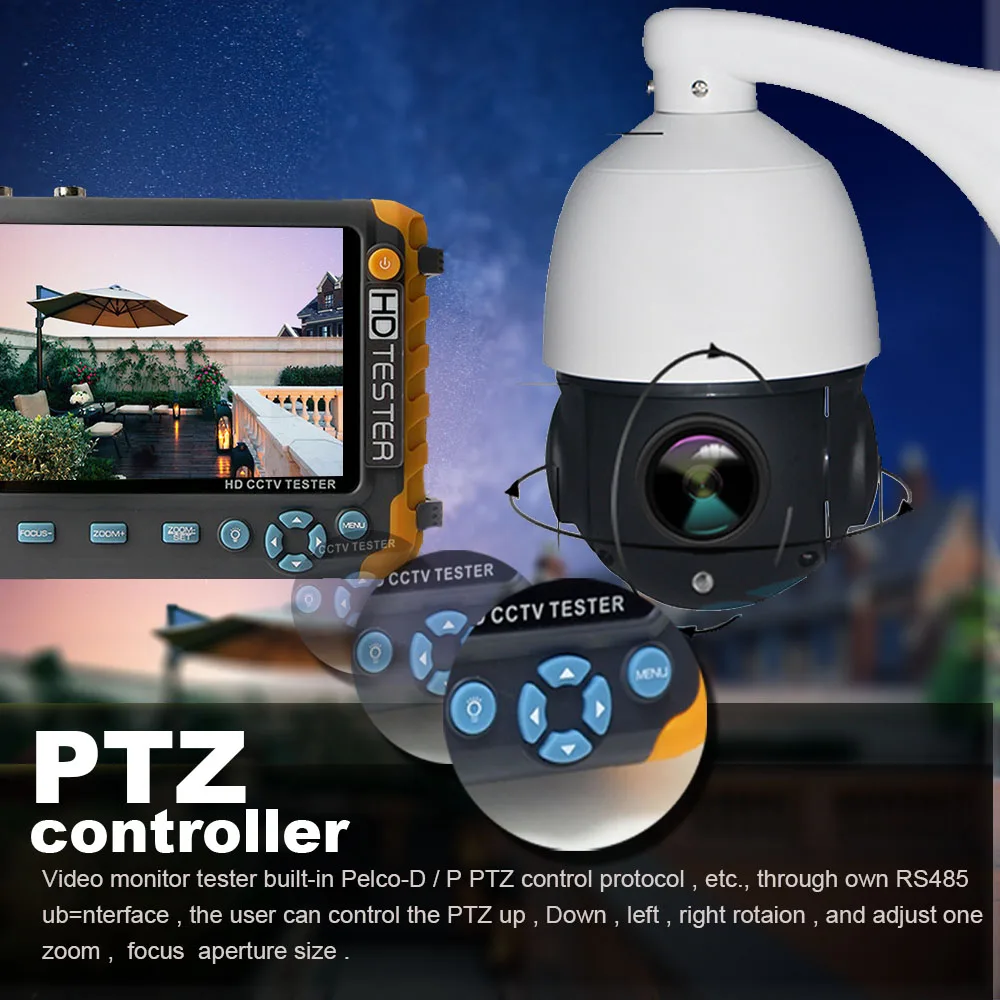 Upgraded IV8W IV8C 5 Inch CCTV Tester Monitor 8MP TVI AHD CVI CVBS Security Camera Tester Support PTZ Audio VGA HDMI Input