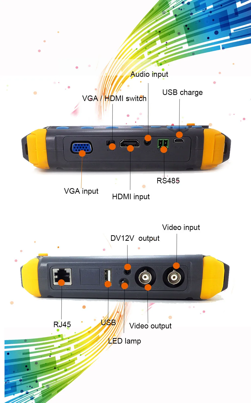 Upgraded IV8W IV8C 5 Inch CCTV Tester Monitor 8MP TVI AHD CVI CVBS Security Camera Tester Support PTZ Audio VGA HDMI Input