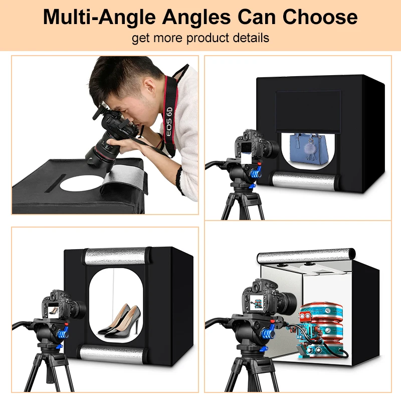 32inch/24inch Studio Photography Light Box High Quality Leds Cri95+ Lights Box Shooting Tent With Adjustable Bright For Photos
