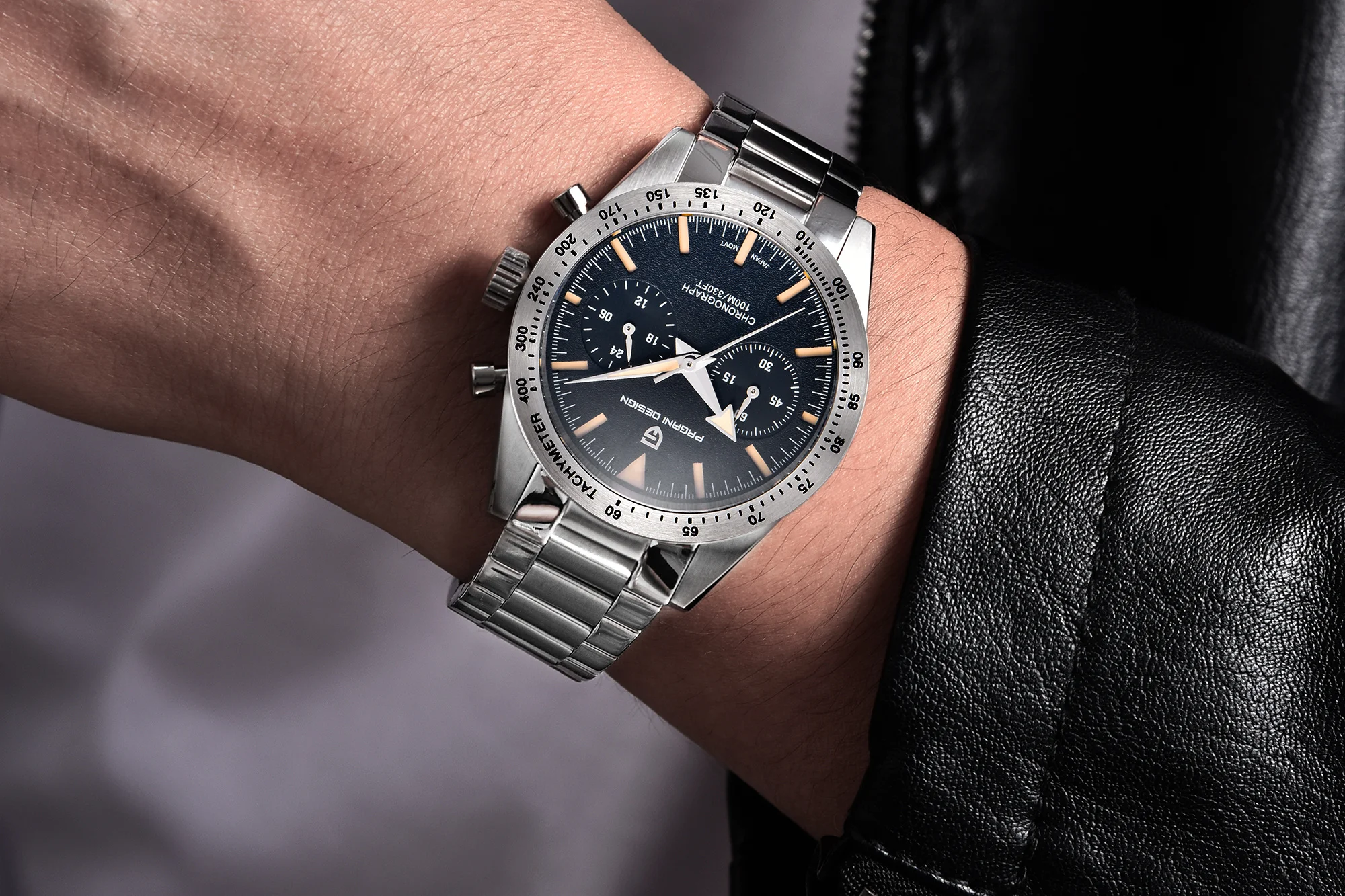 2026 New PAGANI DESIGN Retro Wide Arrow Watches Luxury Quartz Watch For Men Sport Speed Chronograph VK64 Movt AR Sapphire Glass