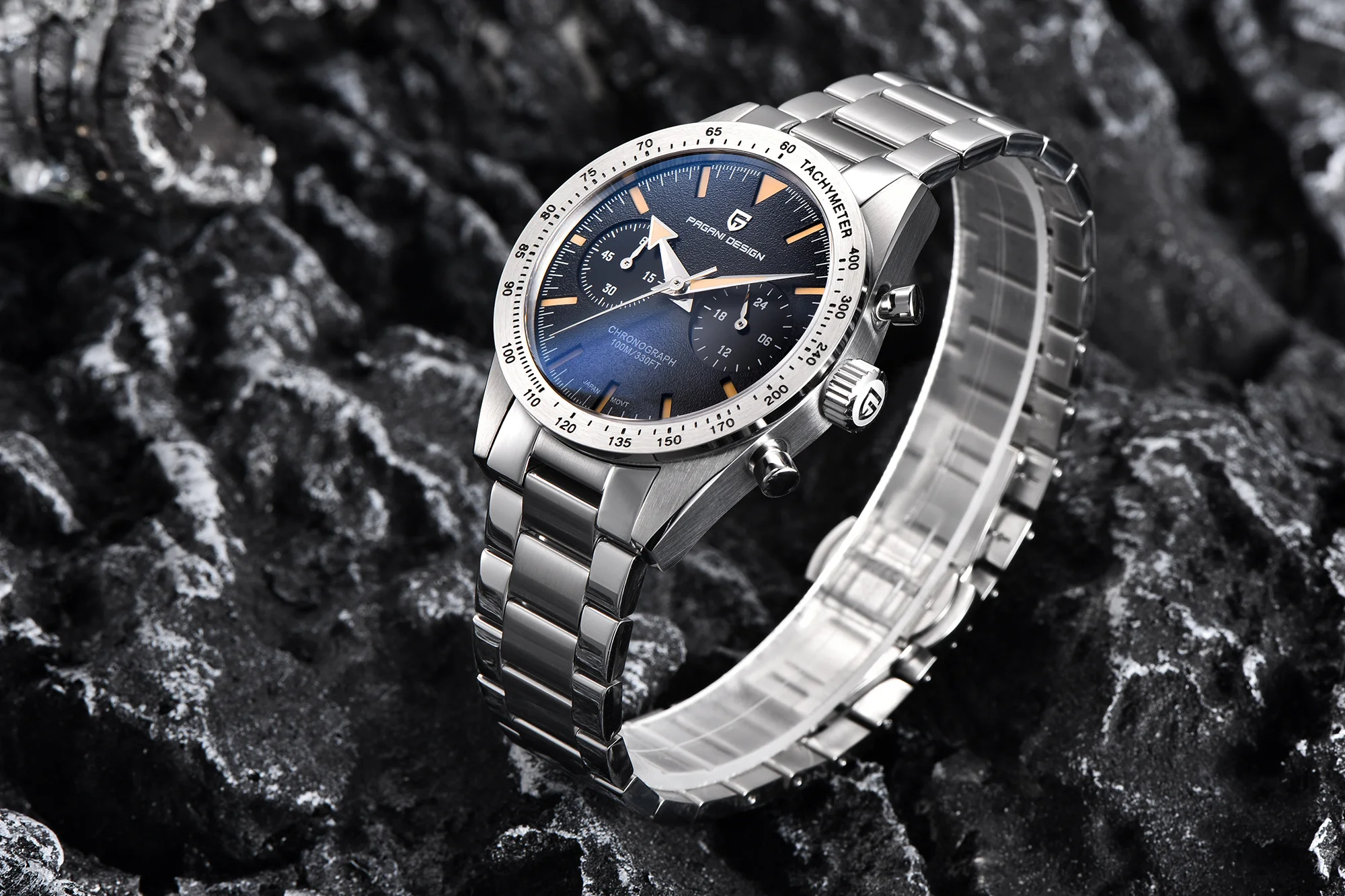 2026 New PAGANI DESIGN Retro Wide Arrow Watches Luxury Quartz Watch For Men Sport Speed Chronograph VK64 Movt AR Sapphire Glass