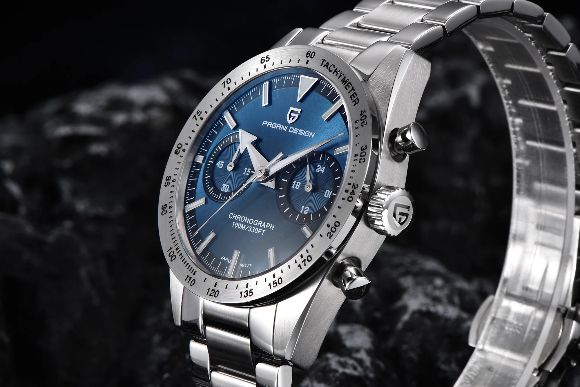 2026 New PAGANI DESIGN Retro Wide Arrow Watches Luxury Quartz Watch For Men Sport Speed Chronograph VK64 Movt AR Sapphire Glass