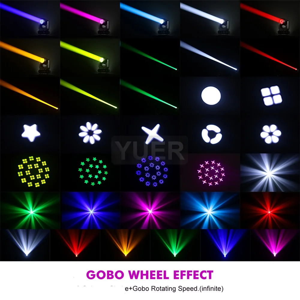 YUER NEW Mini 150W LED Moving Head Light Beam Spot 18 Rotating Prisms Dj Dmx Stage Light Effect Light Disco Dj Bar Wedding Club