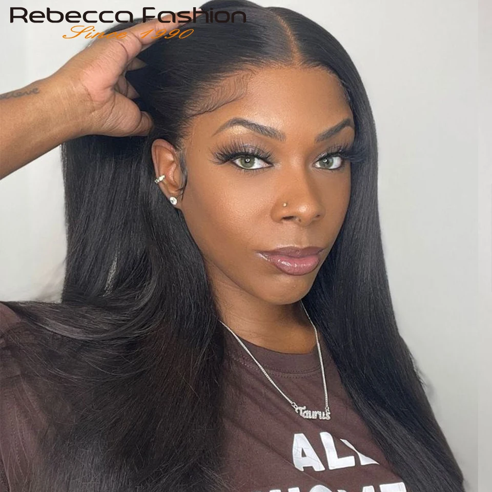 180D 16"-30" Straight Human Hair Wigs Transparent Lace Front Wigs Pre Plucked Brazilian Straight Lace Front Wigs For Women