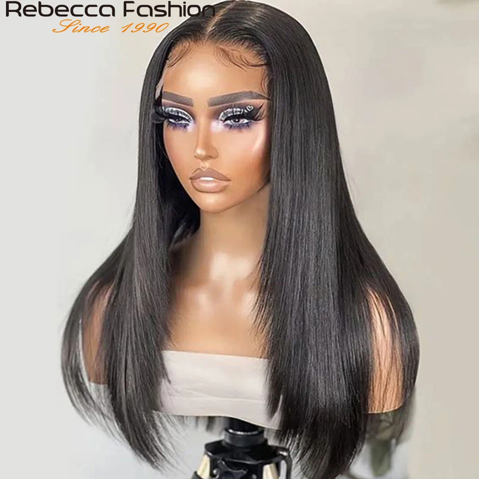 180D 16"-30" Straight Human Hair Wigs Transparent Lace Front Wigs Pre Plucked Brazilian Straight Lace Front Wigs For Women