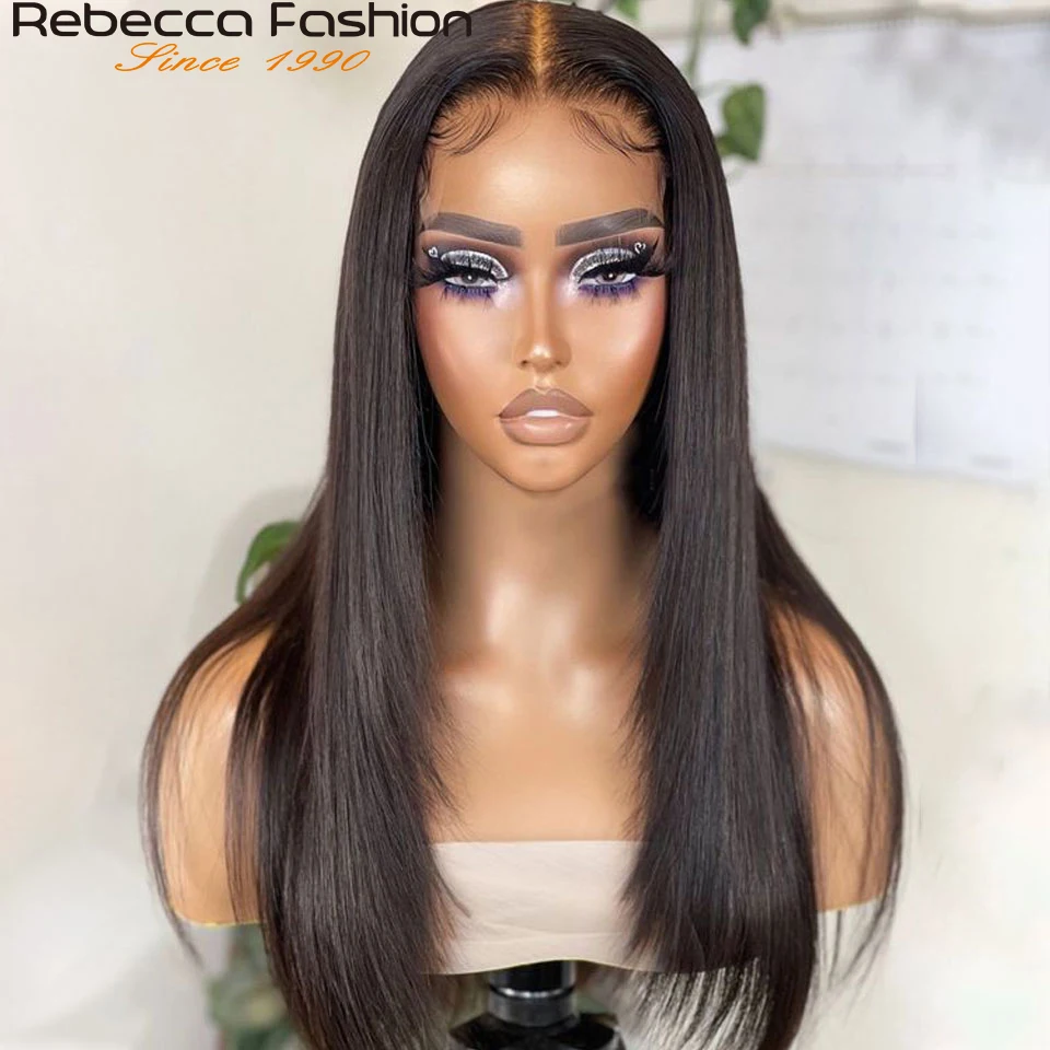 180D 16"-30" Straight Human Hair Wigs Transparent Lace Front Wigs Pre Plucked Brazilian Straight Lace Front Wigs For Women