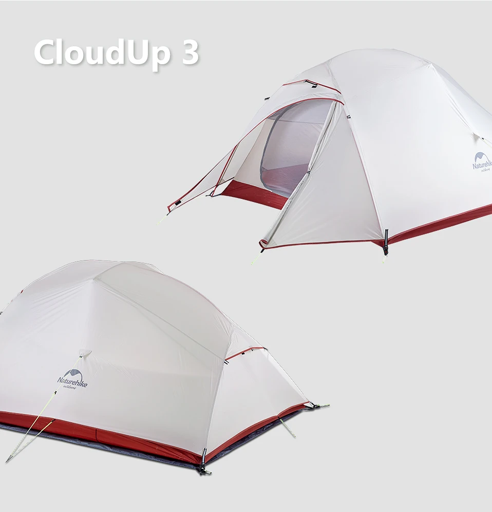 Naturehike Cloud Up 2 People Tent Ultralight 20D Camping Tent Waterproof Outdoor Hiking Travel Backpacking Cycling Fishing Tents