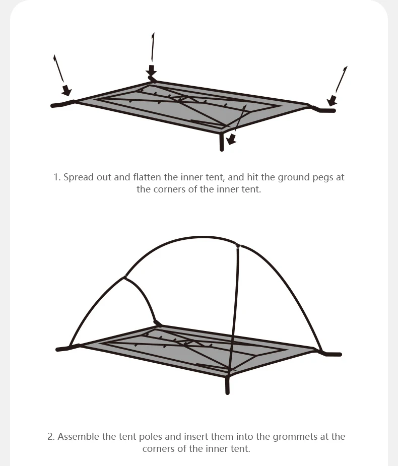Naturehike Cloud Up 2 People Tent Ultralight 20D Camping Tent Waterproof Outdoor Hiking Travel Backpacking Cycling Fishing Tents