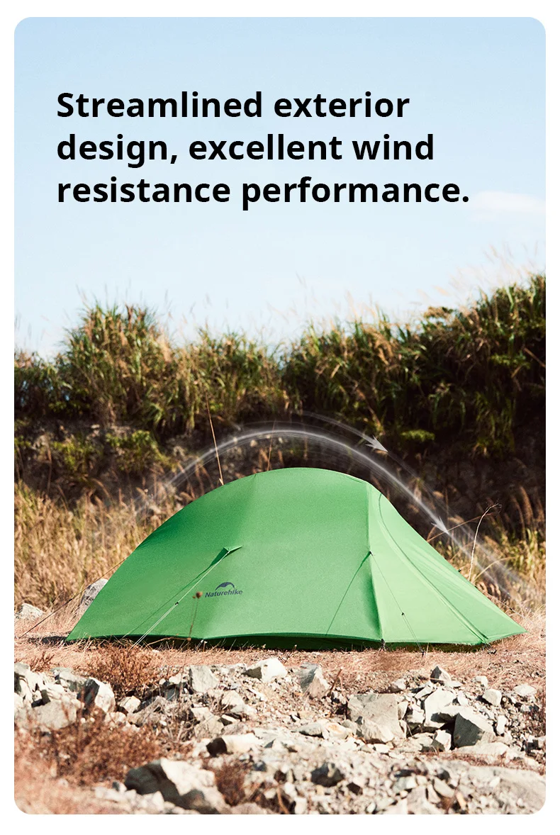 Naturehike Cloud Up 2 People Tent Ultralight 20D Camping Tent Waterproof Outdoor Hiking Travel Backpacking Cycling Fishing Tents