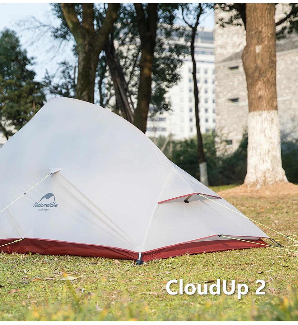 Naturehike Cloud Up 2 People Tent Ultralight 20D Camping Tent Waterproof Outdoor Hiking Travel Backpacking Cycling Fishing Tents