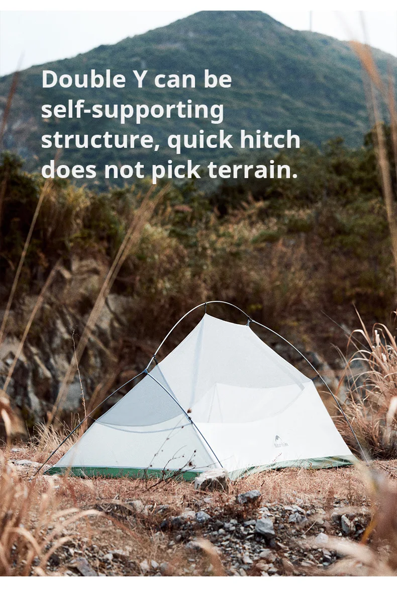 Naturehike Cloud Up 2 People Tent Ultralight 20D Camping Tent Waterproof Outdoor Hiking Travel Backpacking Cycling Fishing Tents