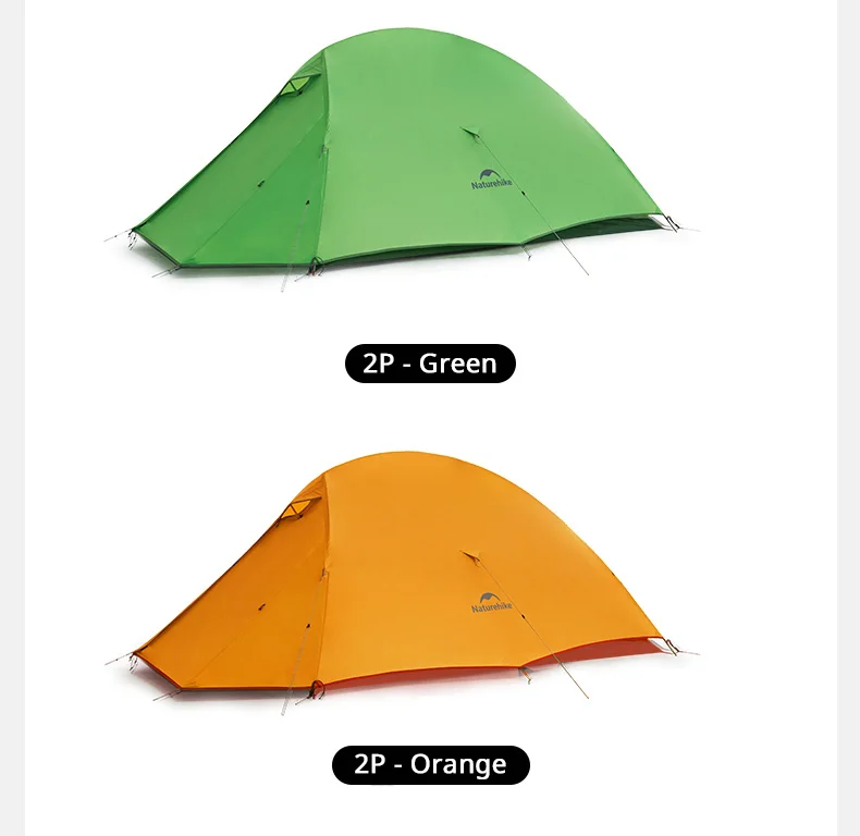 Naturehike Cloud Up 2 People Tent Ultralight 20D Camping Tent Waterproof Outdoor Hiking Travel Backpacking Cycling Fishing Tents