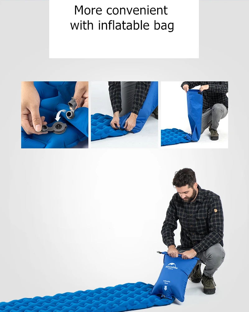 Naturehike Camping Mat Ultralight Sleeping Pad Outdoor Air Mat Portable Camping Folding Bed Beach Travel Inflatable Mattress