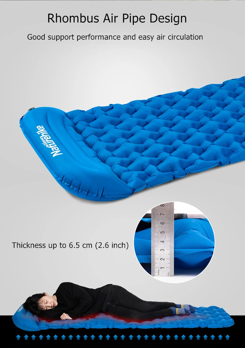 Naturehike Camping Mat Ultralight Sleeping Pad Outdoor Air Mat Portable Camping Folding Bed Beach Travel Inflatable Mattress