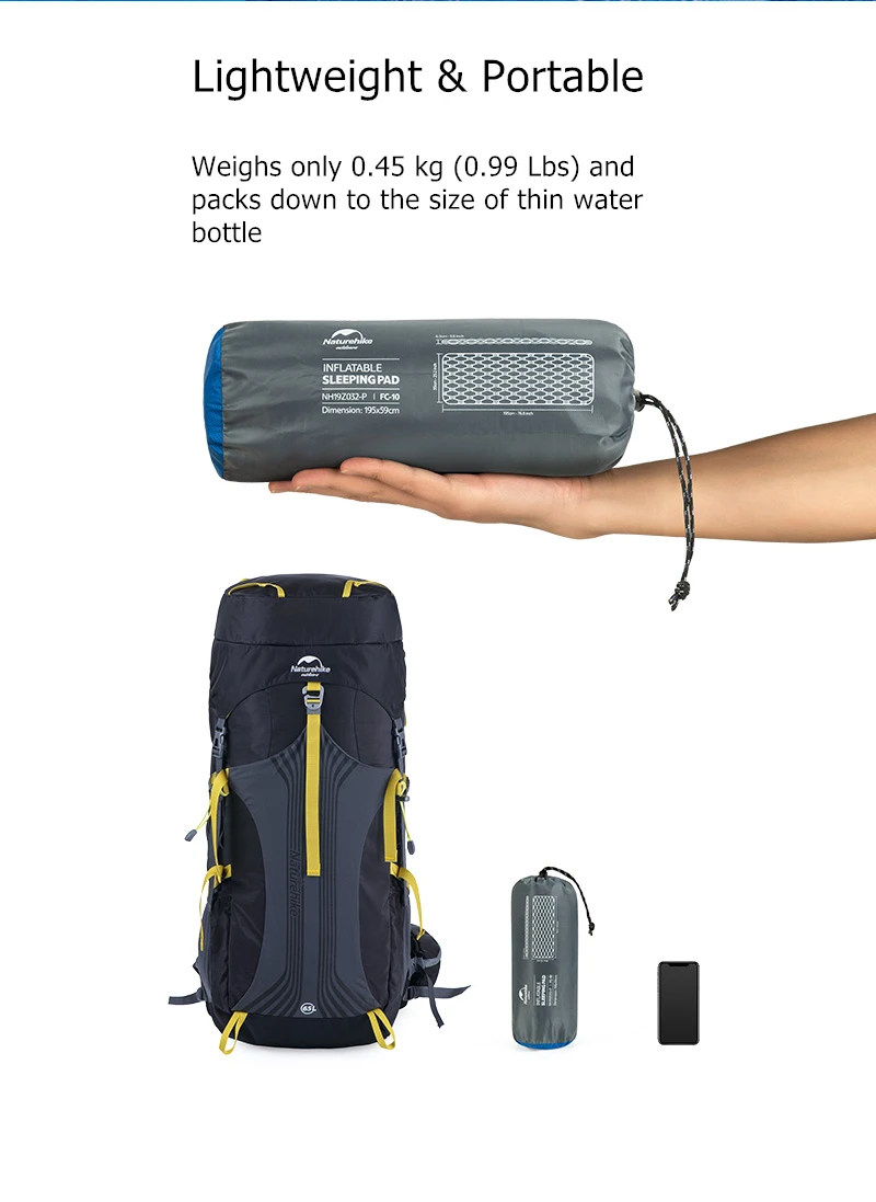 Naturehike Camping Mat Ultralight Sleeping Pad Outdoor Air Mat Portable Camping Folding Bed Beach Travel Inflatable Mattress