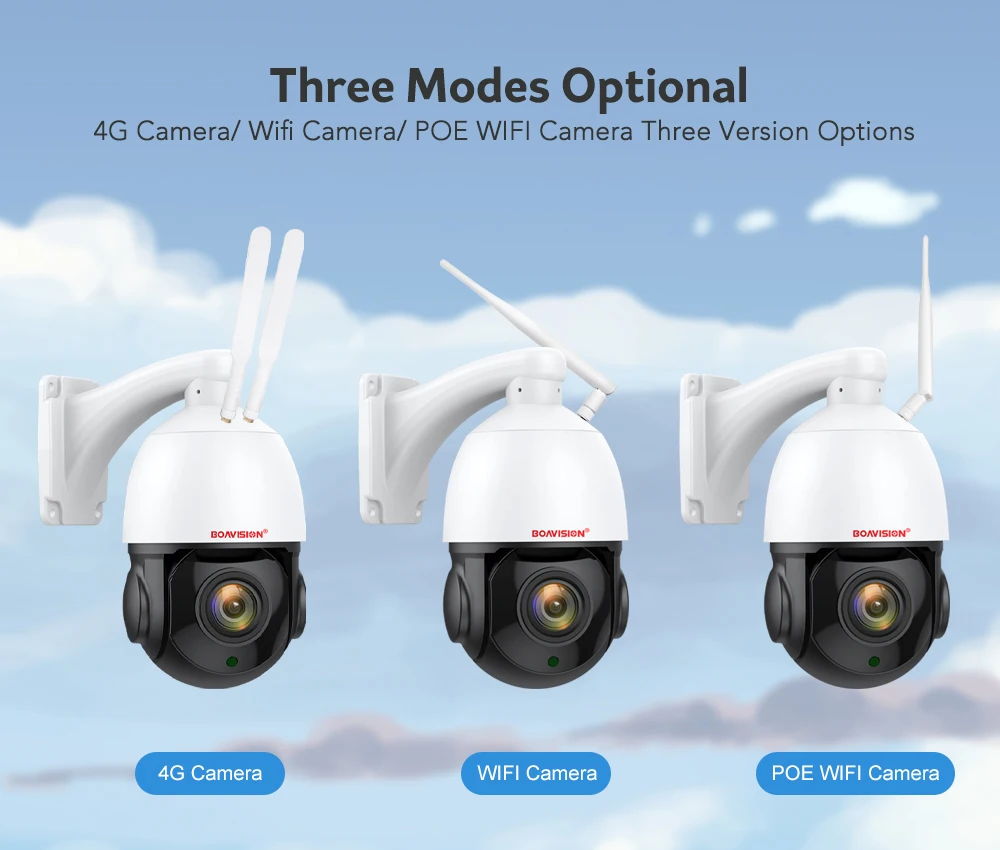 Outdoor IP Camera 8MP 5MP 4G Sim Card WIFI POE AI Auto Tracking 30X Zoom PTZ Speed Dome Two Way Audio IR 80m Surveillance Camera