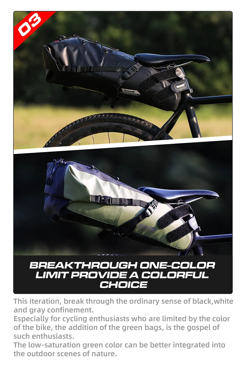 Rhinowalk Bicycle Saddle Bag 5L-13L Waterproof Large Capacity Foldable Tail Back Rear Bag Reflective Cycling MTB Trunk Pannier