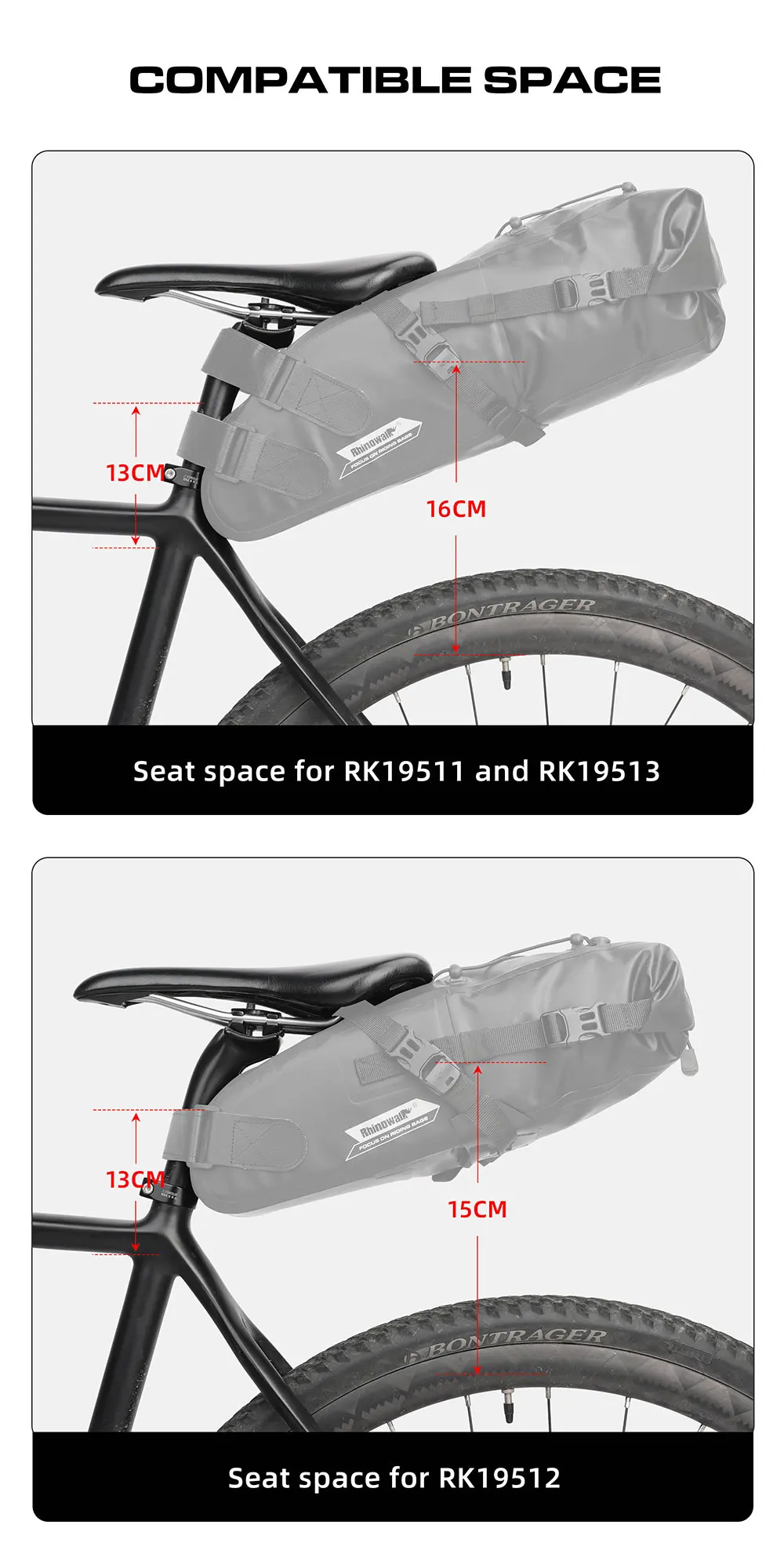 Rhinowalk Bicycle Saddle Bag 5L-13L Waterproof Large Capacity Foldable Tail Back Rear Bag Reflective Cycling MTB Trunk Pannier