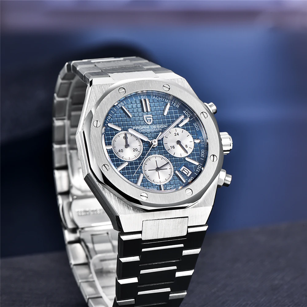PAGANI Design 2025 New Men Quartz Watch VK63 Sapphire Crystal Luminous Stainless Steel PD1707 200m Waterproof Reloj Hombre