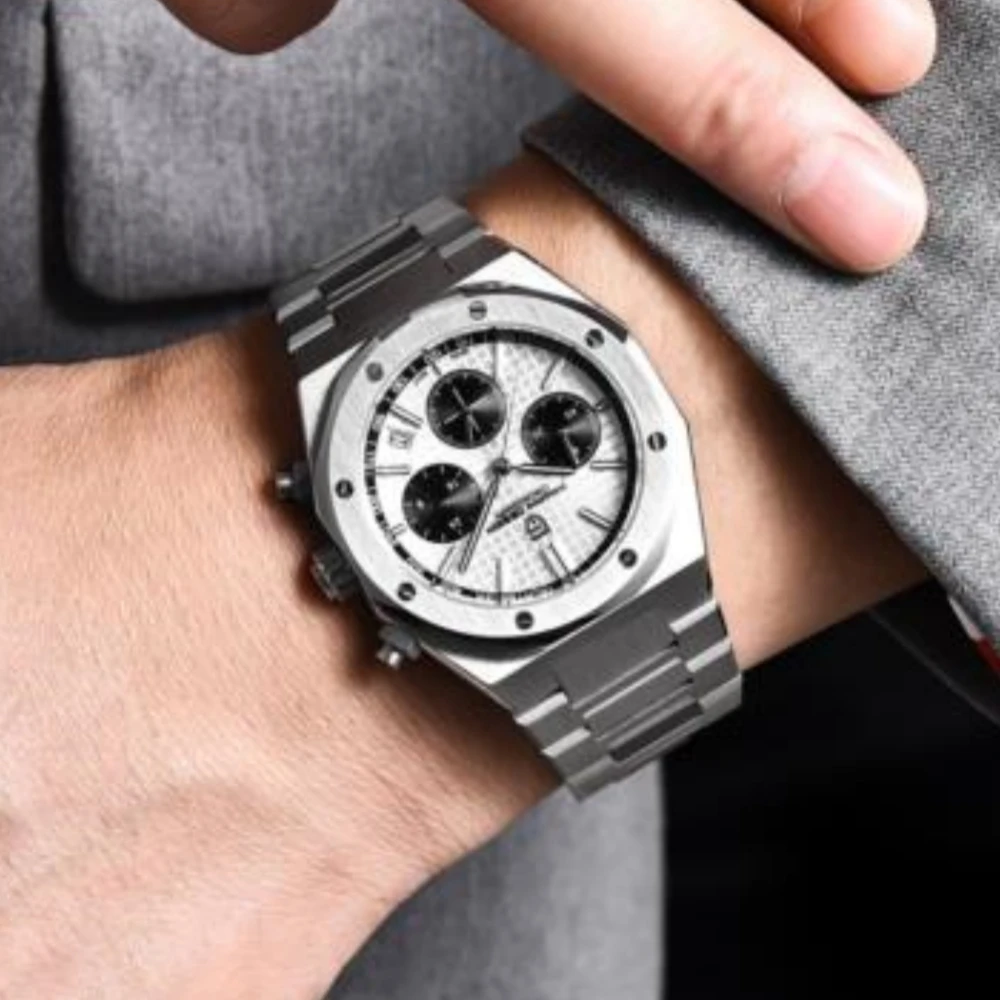PAGANI Design 2025 New Men Quartz Watch VK63 Sapphire Crystal Luminous Stainless Steel PD1707 200m Waterproof Reloj Hombre