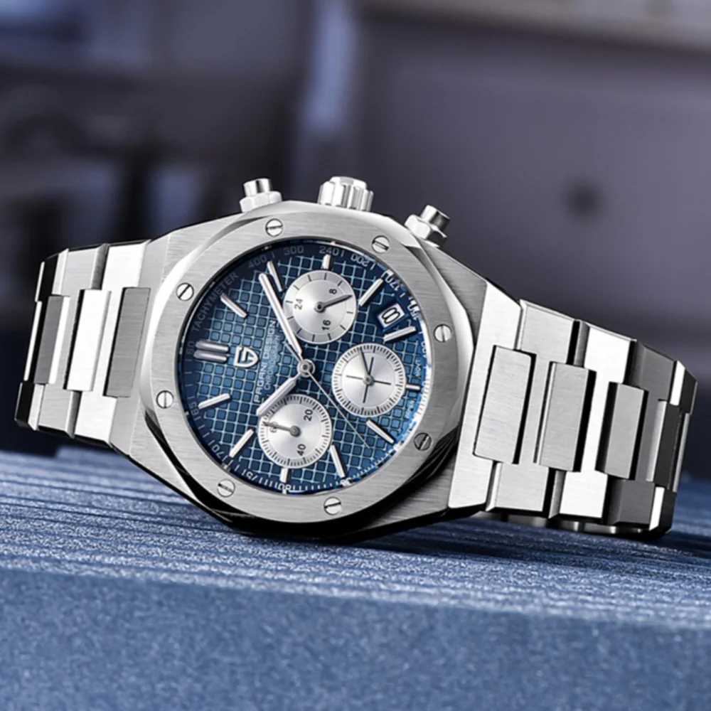 PAGANI Design 2025 New Men Quartz Watch VK63 Sapphire Crystal Luminous Stainless Steel PD1707 200m Waterproof Reloj Hombre