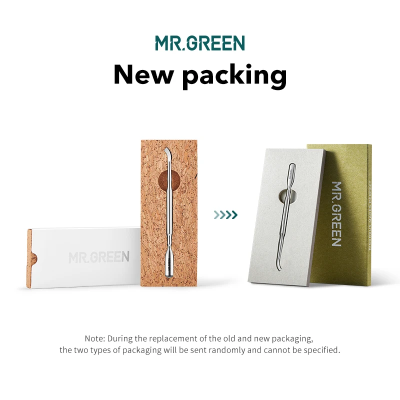 MR.GREEN Cuticle Pusher Double Ended Nail Polish Remover Manicure Pusher Tool Nail Dirt Cleaner Stainless Steel Dead Skin Pusher