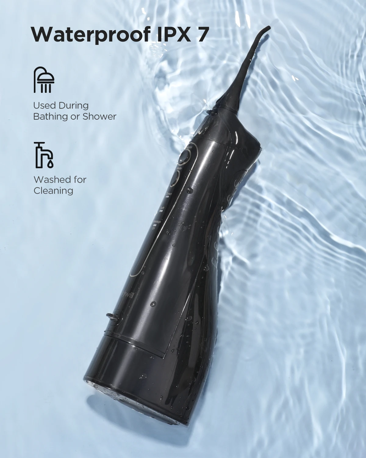 Fairywill Water Flossers Oral Irrigator Rechargeable Portable Dental 3 Modes Water Tank for Teeth 300ML Waterproof Teeth Cleaner