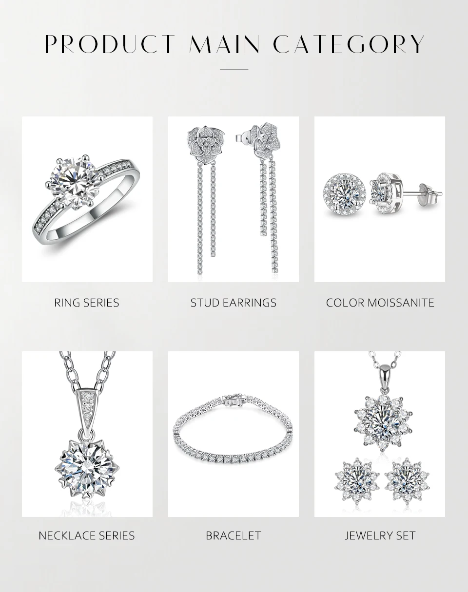 Snowflake Stud Earrings 925 Sterling Silver Jewelry 6.5mm 1.0 Carat Diamond Moissanite Earrings For Women Wedding Gift
