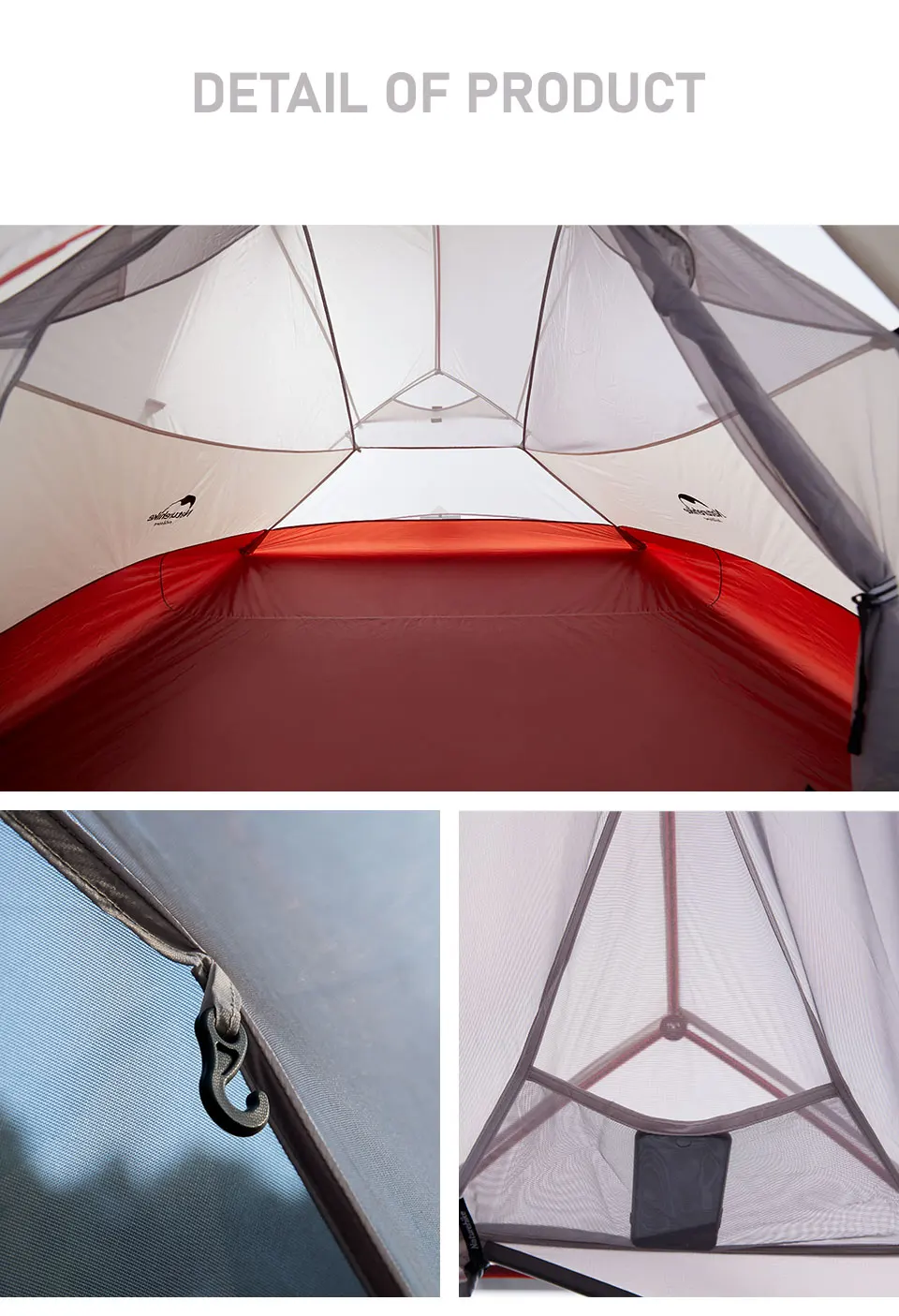 Naturehike Upgraded Cloud Up 3 Person Tent Outdoor Camping Tent Ultralight Waterproof Tent Free Standing Hiking Backpacking Tent