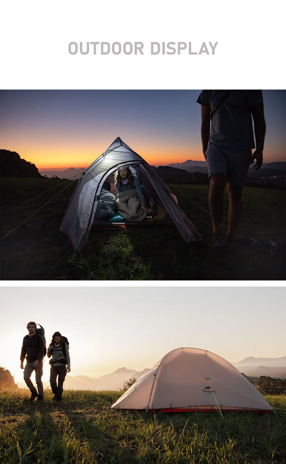 Naturehike Upgraded Cloud Up 3 Person Tent Outdoor Camping Tent Ultralight Waterproof Tent Free Standing Hiking Backpacking Tent