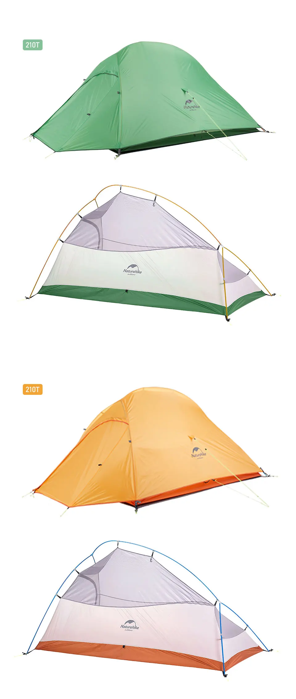 Naturehike Upgraded Cloud Up 3 Person Tent Outdoor Camping Tent Ultralight Waterproof Tent Free Standing Hiking Backpacking Tent