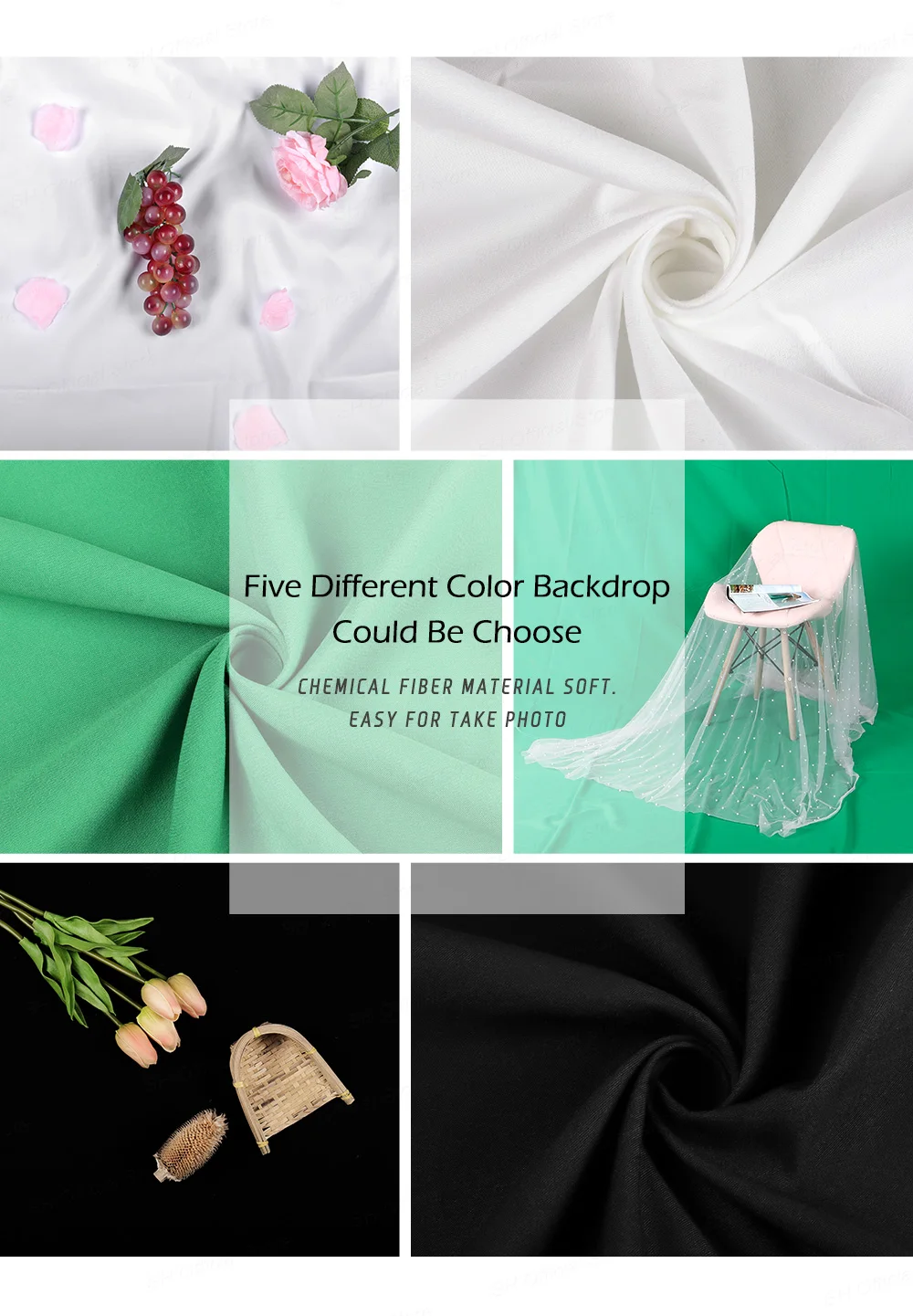 Photography 1.6Mx2M/3M Background Backdrop Cloth Muslin Textile Fabric White Green Screen Chroma Key For Photo Studio Shooting