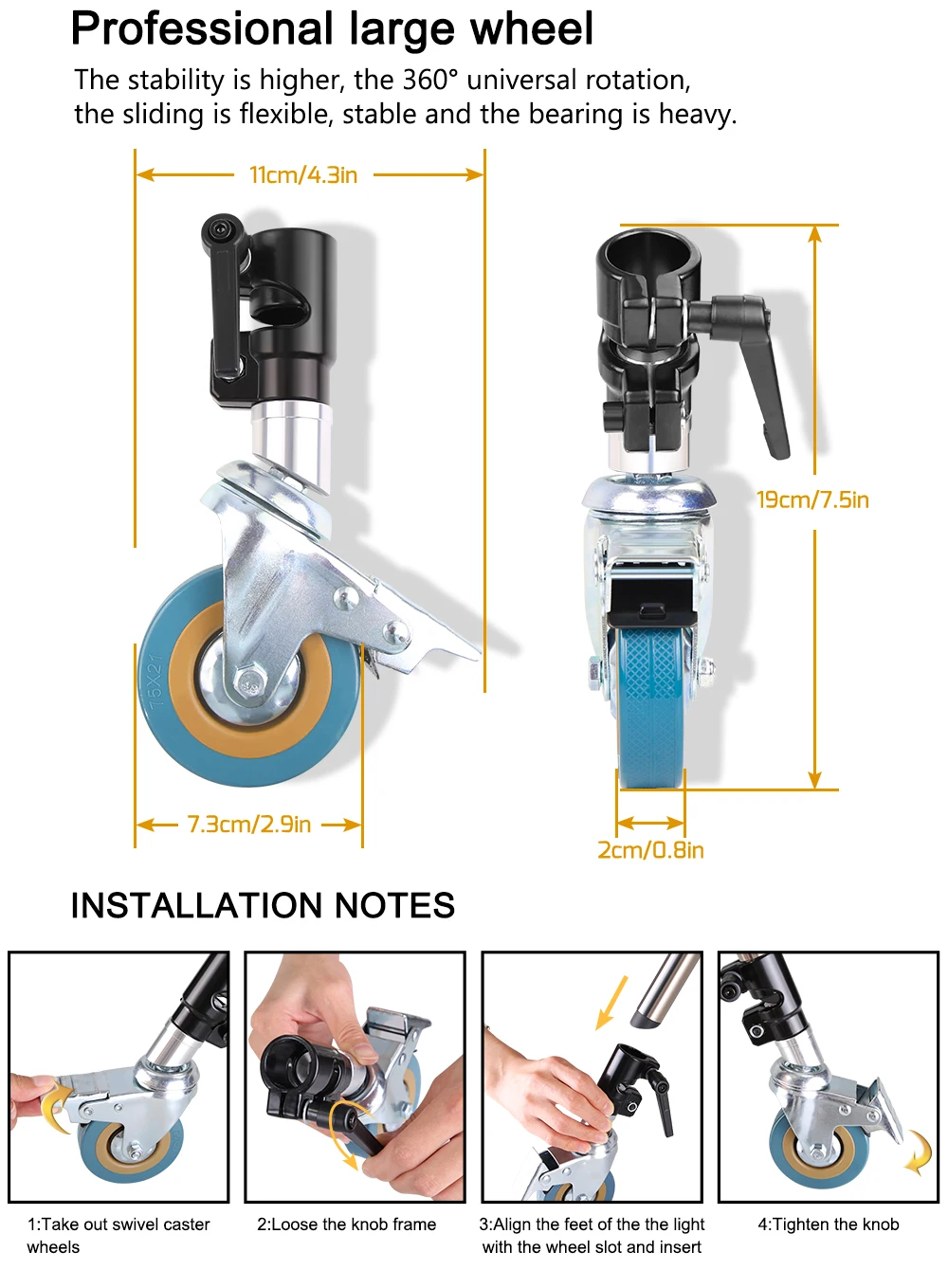 2.6M/8.5FT Stainless Steel Century Foldable Light Stand Tripod Magic Leg Photography C-Stand For Spot Light,Softbox,Photo Studio