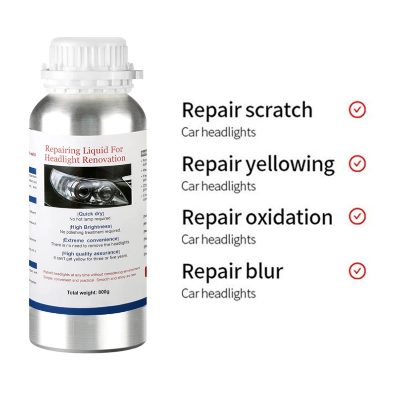 car headlight restoration polish kit polish car headlights 800ML liquid polymer faros car headlight polishing repair kit